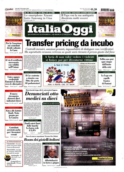 Italia oggi : quotidiano di economia finanza e politica